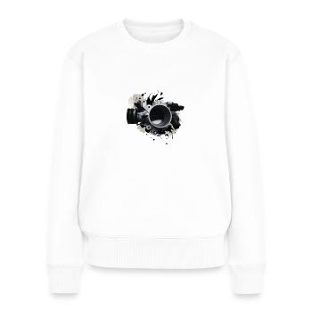 Corps d’accélérateur précis - pièce automatique - Pull Premium bio Femme - blanc - Devant - Julia (174cm)