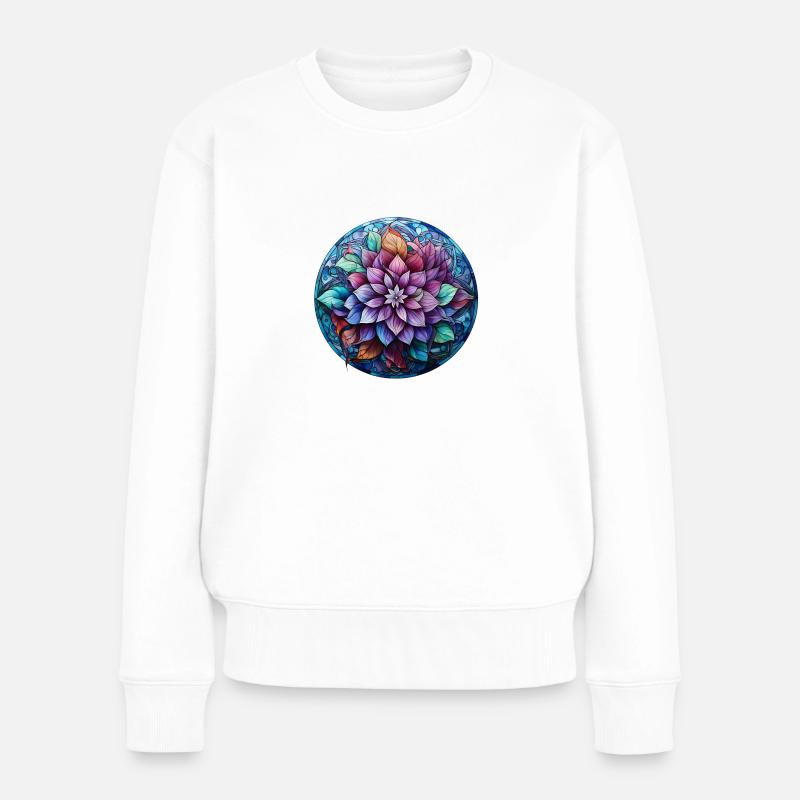 Mandala - Frauen Premium Bio Pullover - Weiß