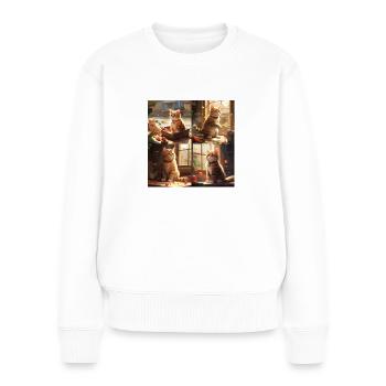 Sweet Cat - Frauen Premium Bio Pullover - Weiß - Vorne - Julia (174cm)