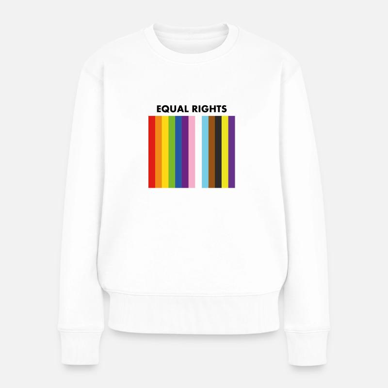 Gleichberechtigung inklusive Pride-Flagge - Frauen Premium Bio Pullover - Weiß