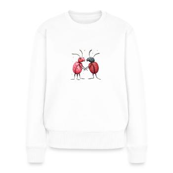 Insekt Beziehung - Frauen Premium Bio Pullover - Weiß - Vorne - Julia (174cm)