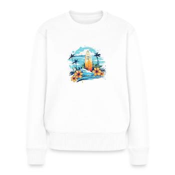 Comes Sun Beach 2023 Tropical Hello Summer - Women's Premium Organic Jumper - white - Front - Julia (174cm)