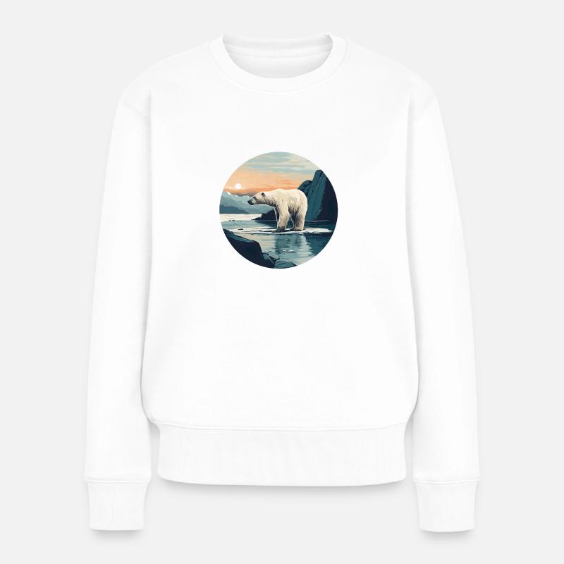 Eisbär - Frauen Premium Bio Pullover - Weiß