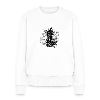 Ananas - Frauen Premium Bio Pullover - Weiß - Vorne - Julia (174cm)