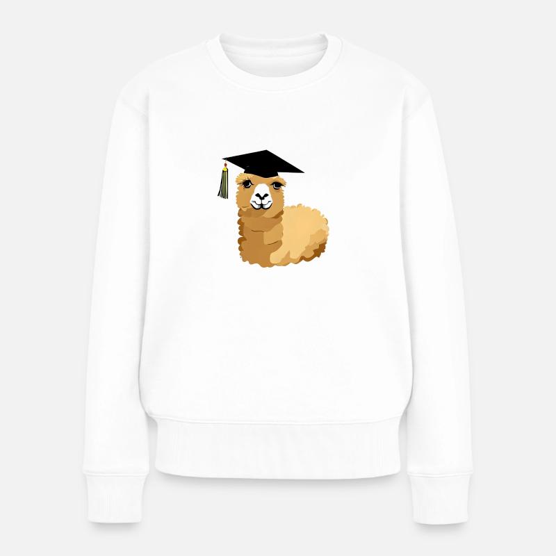 Bachelor Alpaka Studium Absolvent Schulabschluss - Frauen Premium Bio Pullover - Weiß