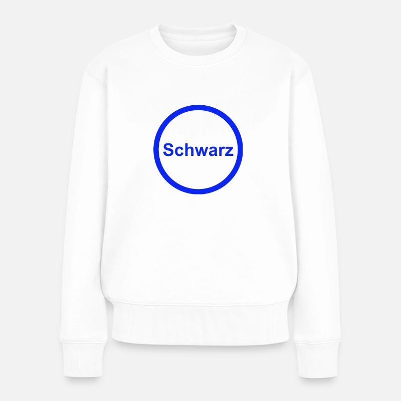 Schwarz - Frauen Premium Bio Pullover - Weiß