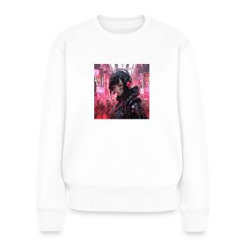 Cyber Punk - Frauen Premium Bio Pullover - Weiß - Vorne - Julia (174cm)