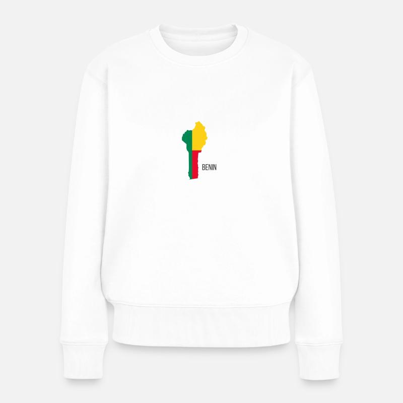 Benin Flagge, Map - Frauen Premium Bio Pullover - Weiß