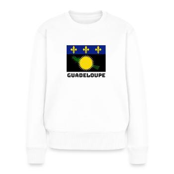 Guadeloupe Flagge - Frauen Premium Bio Pullover - Weiß - Vorne - Julia (174cm)