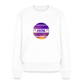 1976 - Frauen Premium Bio Pullover - Weiß - Vorne - Julia (174cm)