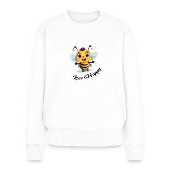 Good Mood Bee - Bee Happy - Pull Premium bio Femme - blanc - Devant - Julia (174cm)