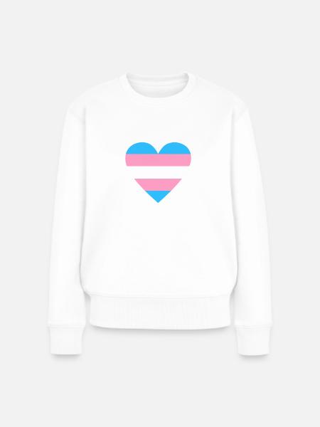 transgender heart stripe flat by Vexels - Frauen Premium Bio Pullover - Weiß