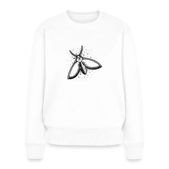 Hexenmotte mit allen sehenden Augen - Frauen Premium Bio Pullover - Weiß - Vorne - Julia (174cm)