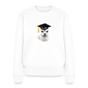 Baccalauréat Certificat de fin d’études supérieures Études d’alpaga - Pull Premium bio Femme - blanc - Devant - Julia (174cm)