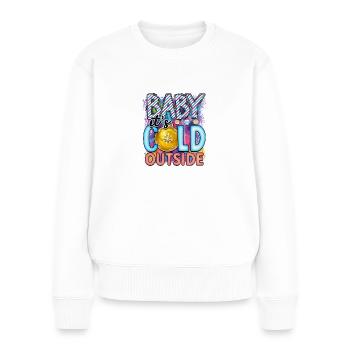 Baby its cold outside - Pull Premium bio Femme - blanc - Devant - Julia (174cm)
