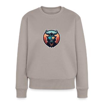 Dessin de Noël Krampus - Pull Premium bio Femme - taupe - Devant - Julia (174cm)