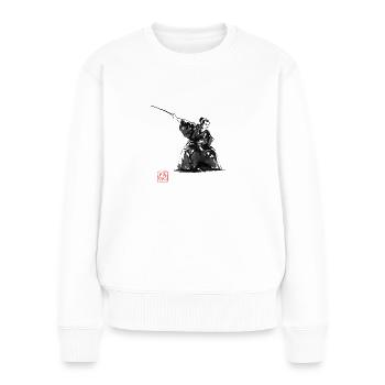 samurai fight - Pull Premium bio Femme - blanc - Devant - Julia (174cm)