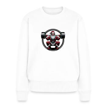 Kniebeugen Santa - Frauen Premium Bio Pullover - Weiß - Vorne - Julia (174cm)