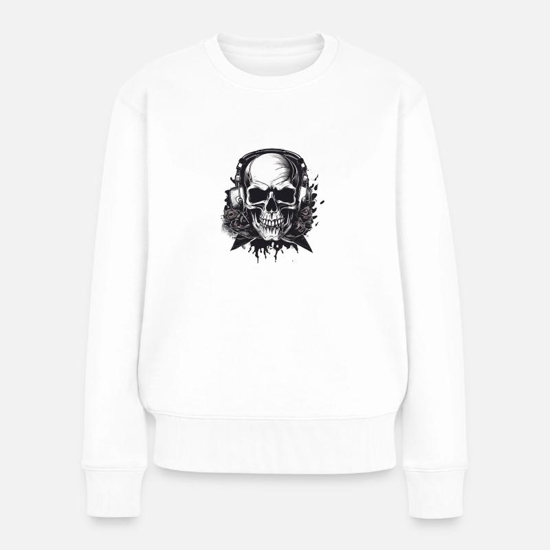 Skull and Bones Designes - Frauen Premium Bio Pullover - Weiß