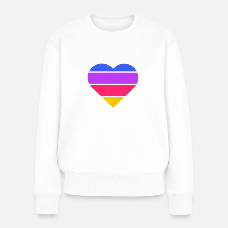 Hör auf mein Herz - Frauen Premium Bio Pullover - Weiß