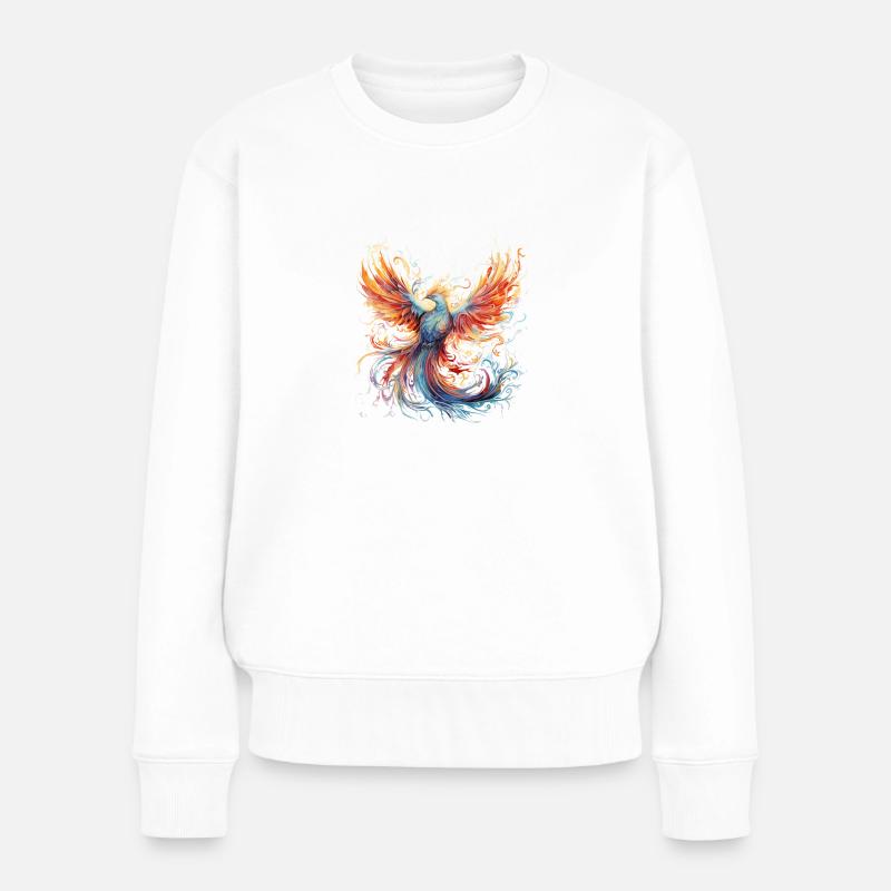 Mythischer Phönix - Frauen Premium Bio Pullover - Weiß