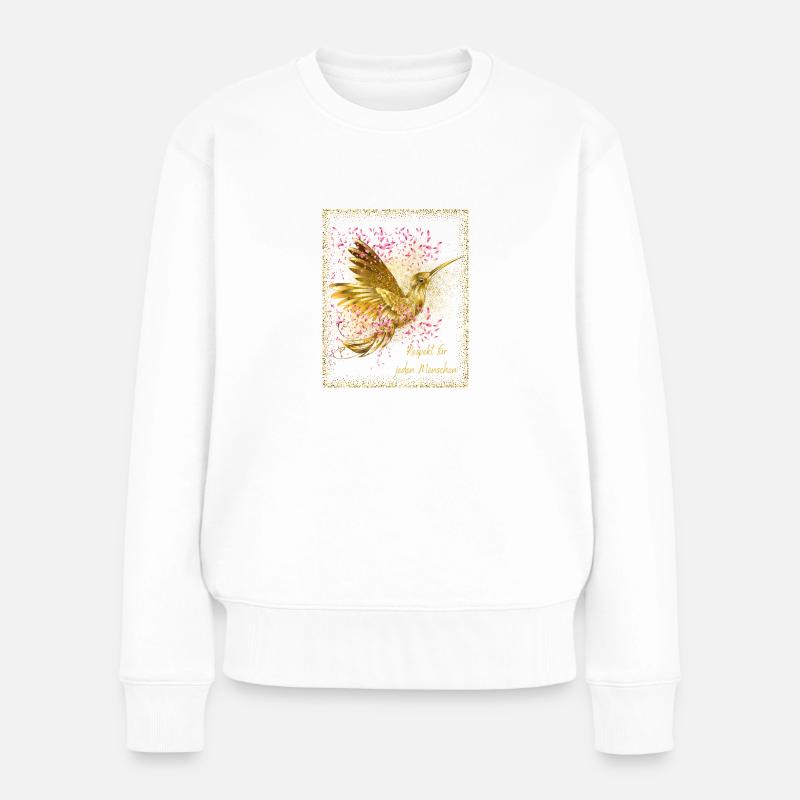 Vogel. Respekt. - Frauen Premium Bio Pullover - Weiß