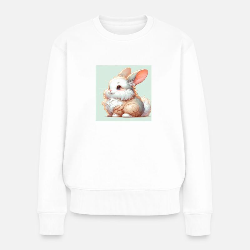 Rabbit - Frauen Premium Bio Pullover - Weiß