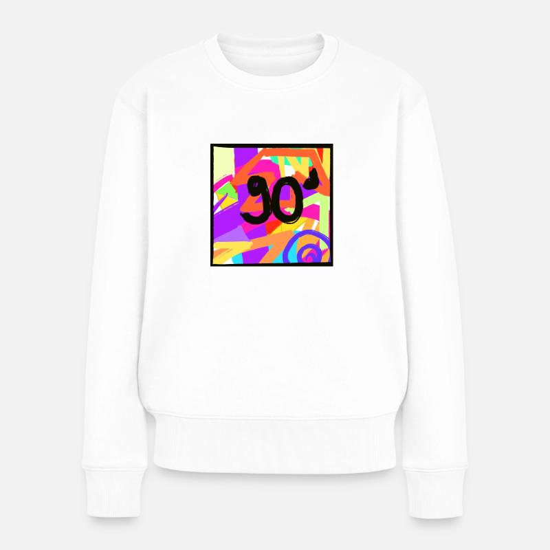 Style rétro années 90 design - Pull Premium bio Femme - blanc