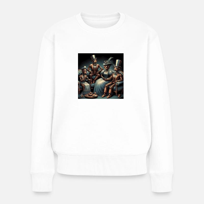 robotik - Frauen Premium Bio Pullover - Weiß