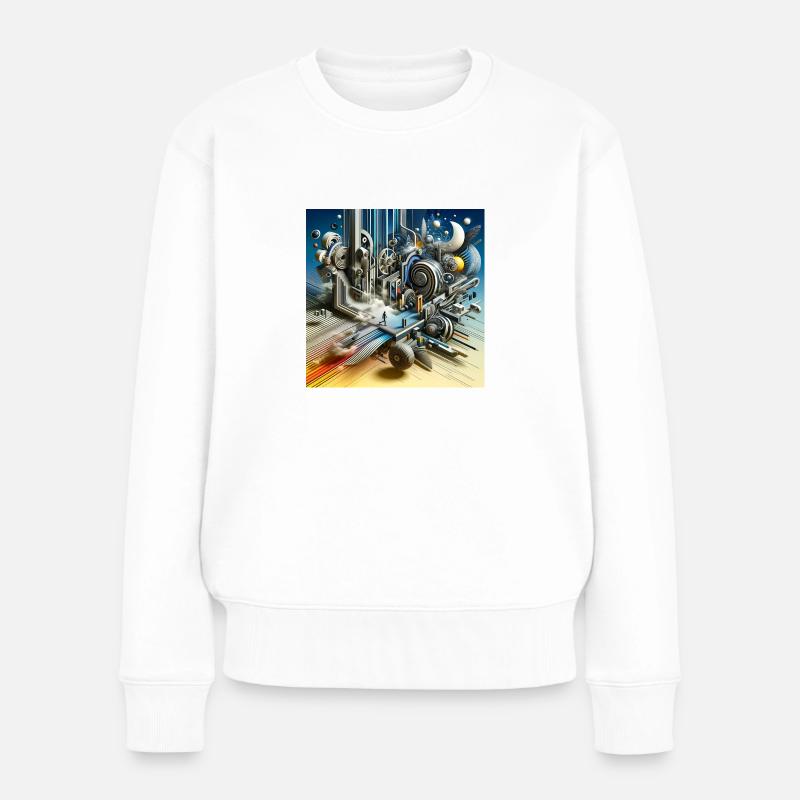 DimensionMix - Frauen Premium Bio Pullover - Weiß