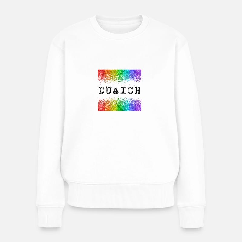 du und ich - Frauen Premium Bio Pullover - Weiß