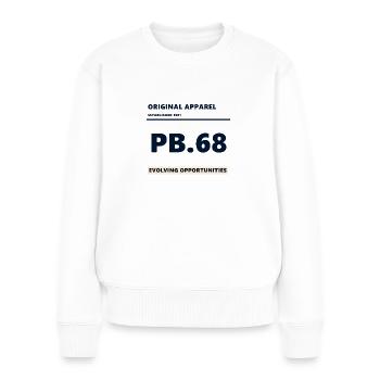 Originall Paintball Bekleidung, Kaliber .68, evolve - Frauen Premium Bio Pullover - Weiß - Vorne - Julia (174cm)