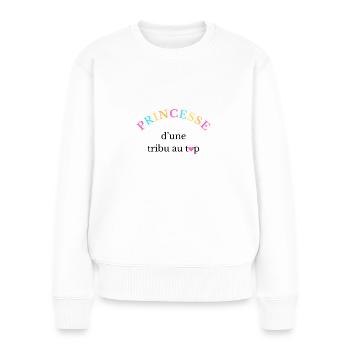 Princesse d'une tribu au top - Pull Premium bio Femme - blanc - Devant - Julia (174cm)