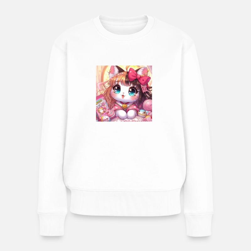chaton adorable - Pull Premium bio Femme - blanc