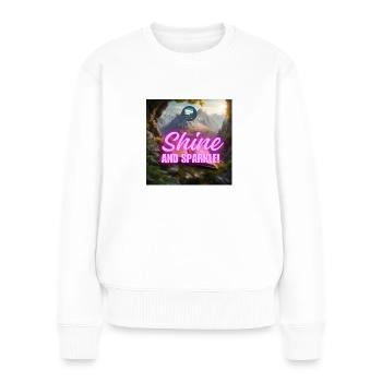 Smaragdgrüner Glanz und Funkeln - Frauen Premium Bio Pullover - Weiß - Vorne - Julia (174cm)