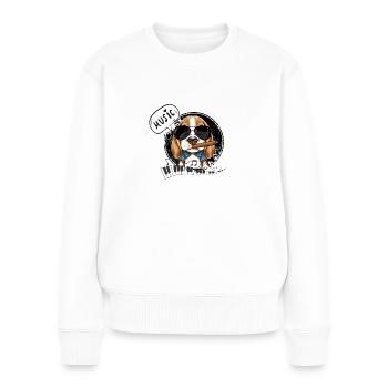 Musique Beagle - Pull Premium bio Femme - blanc - Devant - Julia (174cm)