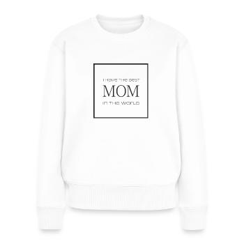Beste Mama Welt MOM Outline - Frauen Premium Bio Pullover - Weiß - Vorne - Julia (174cm)