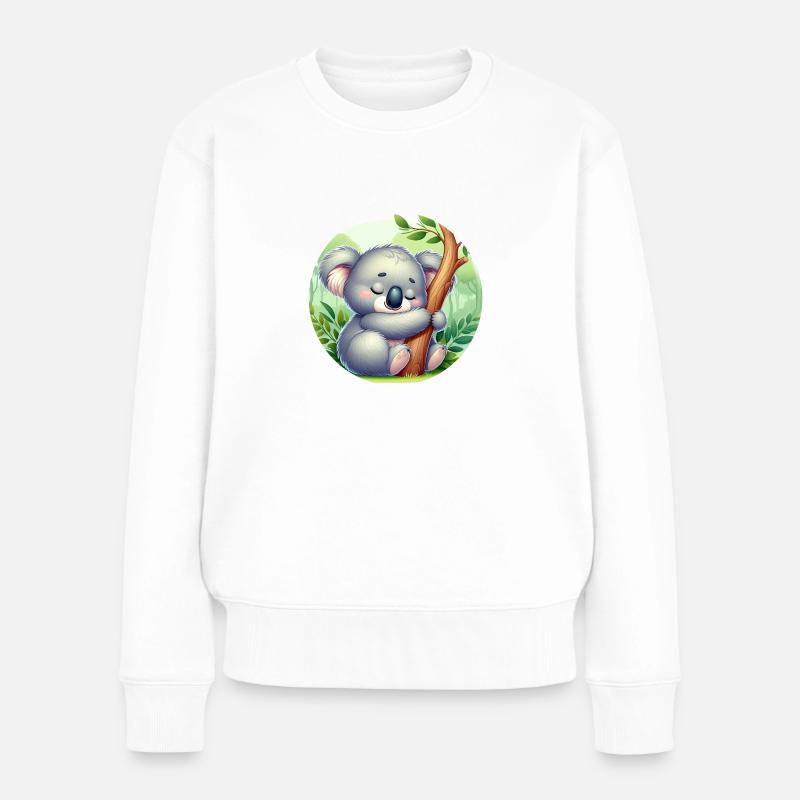 Koala heureux Koala Ours Koala - Pull Premium bio Femme - blanc