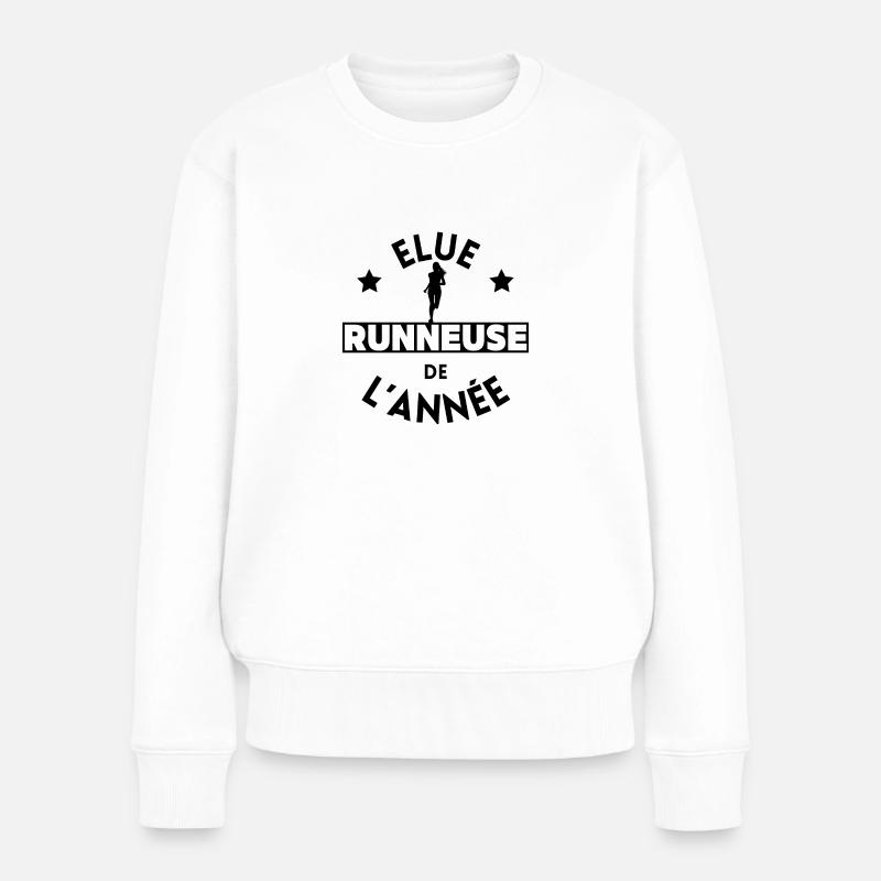 Élue runneuse de l année - Pull Premium bio Femme - blanc