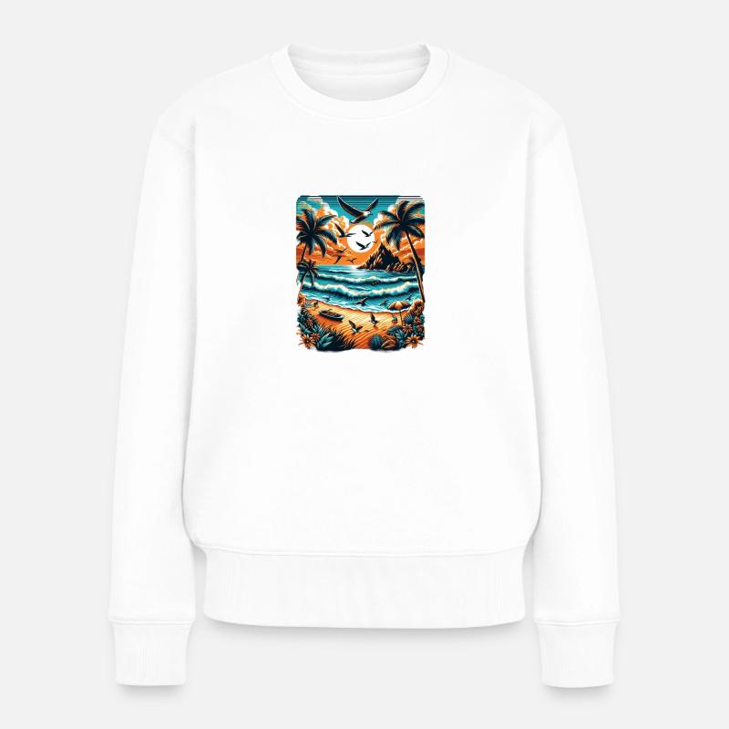 Summertime feeling - Frauen Premium Bio Pullover - Weiß