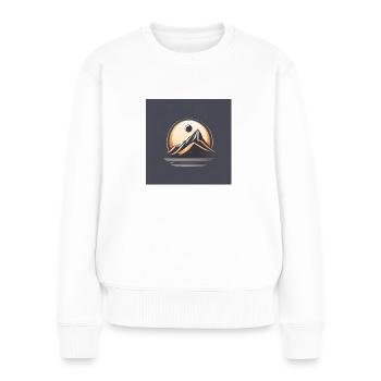 Berg mit Mond - Frauen Premium Bio Pullover - Weiß - Vorne - Julia (174cm)