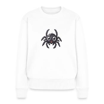 Niedliche Cartoon Spinne Mit Großen Augen - Frauen Premium Bio Pullover - Weiß - Vorne - Julia (174cm)
