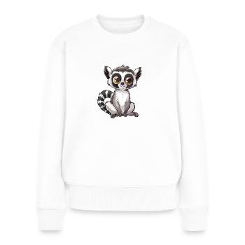 Les lémuriens mignons recherchent les amoureux des animaux - Pull Premium bio Femme - blanc - Devant - Julia (174cm)