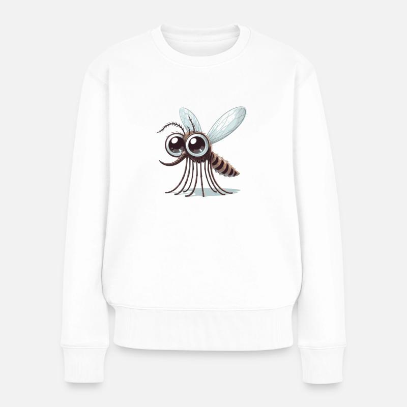 Mücke - Frauen Premium Bio Pullover - Weiß
