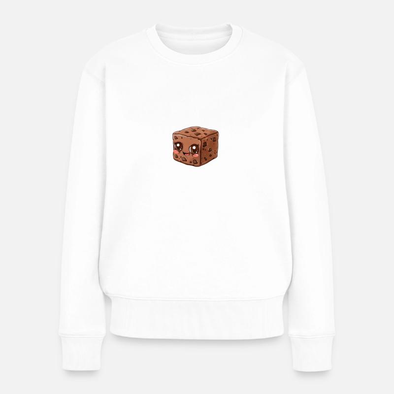 Niedlicher Brownie in lebendigen Farben - Frauen Premium Bio Pullover - Weiß