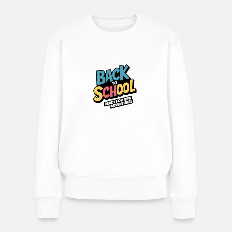 zurück in die Schule - Frauen Premium Bio Pullover - Weiß