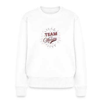 Team de La mariée - Pull Premium bio Femme - blanc - Devant - Julia (174cm)
