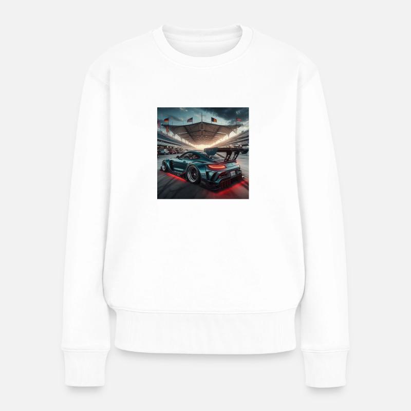 Car - Women's Premium Organic Jumper - white