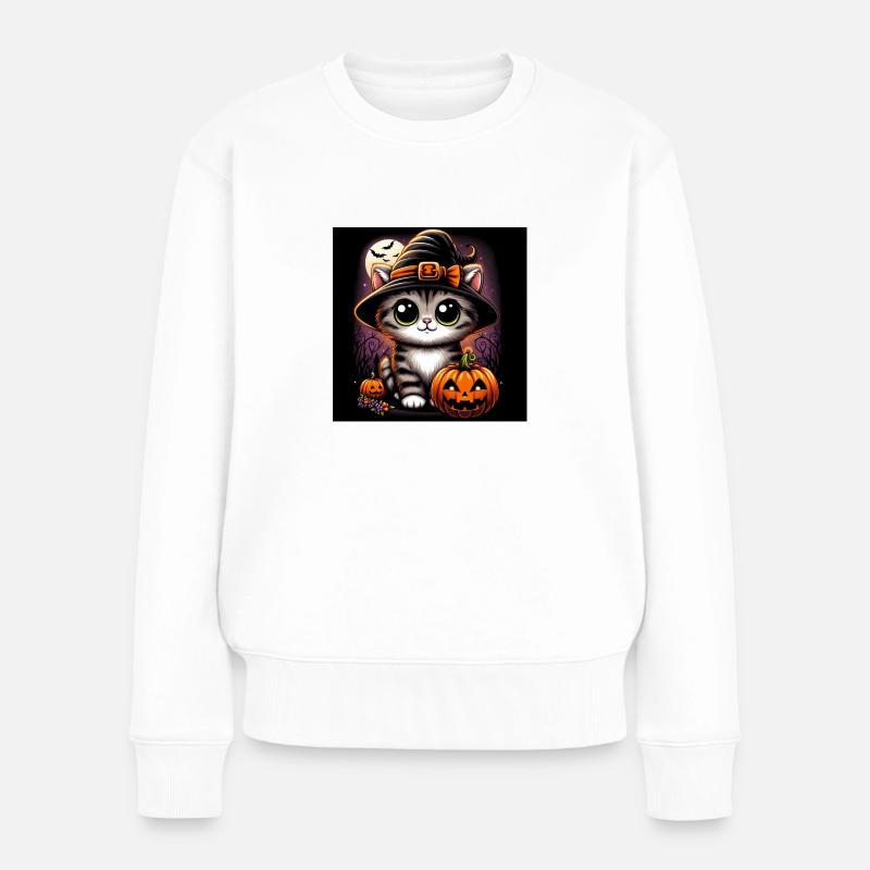 Kitty Halloween - Women's Premium Organic Jumper - white