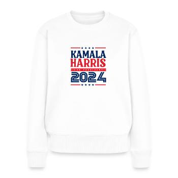 Jahrgang Kamala Harris 2024 für den Wahlkampf - Frauen Premium Bio Pullover - Weiß - Vorne - Julia (174cm)